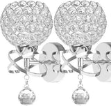 Jorunhe Modern Style Crystal Pendant Light Bedroom Hallway Living Room Wall Lamp Holder E14 Socket Set of 2 jorunhe.com