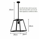 Large Chandelier Lighting Home Acrylic Pendant Lamp Bar Lamp Black Ceiling Light jorunhe.com