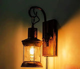 Metal Vintage Retro Wall Lamp Nostalgic Lamps Metal Glass Spray Paint Industry Wind Creative E27 Rustic Wooden Bracket Light Restaurant Bar Cafe Wall Wash Lights Corridor Kitchen Bedroom Living Room jorunhe.com