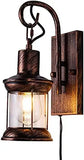 Metal Vintage Retro Wall Lamp Nostalgic Lamps Metal Glass Spray Paint Industry Wind Creative E27 Rustic Wooden Bracket Light Restaurant Bar Cafe Wall Wash Lights Corridor Kitchen Bedroom Living Room