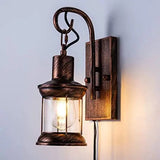 Metal Vintage Retro Wall Lamp Nostalgic Lamps Metal Glass Spray Paint Industry Wind Creative E27 Rustic Wooden Bracket Light Restaurant Bar Cafe Wall Wash Lights Corridor Kitchen Bedroom Living Room jorunhe.com