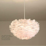 Modern 30CM Feather Shade Ceiling Lamp Pendant Ceiling Light Decor for Bedroom