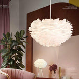 Modern 30CM Feather Shade Ceiling Lamp Pendant Ceiling Light Decor for Bedroom jorunhe.com