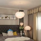 Modern 30CM Feather Shade Ceiling Lamp Pendant Ceiling Light Decor for Bedroom jorunhe.com