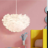 Modern 30CM Feather Shade Ceiling Lamp Pendant Ceiling Light Decor for Bedroom jorunhe.com