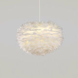 Modern 30CM Feather Shade Ceiling Lamp Pendant Ceiling Light Decor for Bedroom jorunhe.com