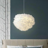 Modern 30CM Feather Shade Ceiling Lamp Pendant Ceiling Light Decor for Bedroom jorunhe.com