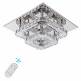 Modern 36W Square Crystal LED Ceiling Light Flush Mount Crystal Chandelier Decor jorunhe.com