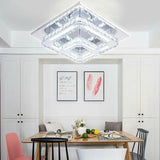 Modern 36W Square Crystal LED Ceiling Light Flush Mount Crystal Chandelier Decor jorunhe.com