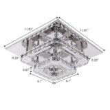 Modern 36W Square Crystal LED Ceiling Light Flush Mount Crystal Chandelier Decor jorunhe.com