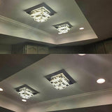 Modern 36W Square Crystal LED Ceiling Light Flush Mount Crystal Chandelier Decor jorunhe.com