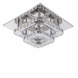 Modern 36W Square Crystal LED Ceiling Light Flush Mount Crystal Chandelier Decor jorunhe.com