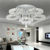 Modern 5 Rings LED Crystal Ceiling Light Flush Mount Crystal Chandelier Decor