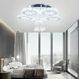 Modern 5 Rings LED Crystal Ceiling Light Flush Mount Large Crystal Chandelier jorunhe.com