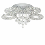 Modern 5 Rings LED Crystal Ceiling Light Flush Mount Large Crystal Chandelier jorunhe.com