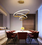 Modern 55W LED Ceiling Light 3 Ring Pendant Chandelier Lamp Home jorunhe.com