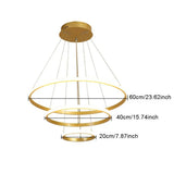 Modern 55W LED Ceiling Light 3 Ring Pendant Chandelier Lamp Home jorunhe.com