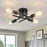 Modern Black Metal 4 Heads Chandelier Pendant Lighting Creative Ceiling Lights jorunhe.com