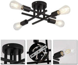 Modern Black Metal 4 Heads Chandelier Pendant Lighting Creative Ceiling Lights jorunhe.com