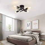 Modern Black Metal 4 Heads Chandelier Pendant Lighting Creative Ceiling Lights jorunhe.com