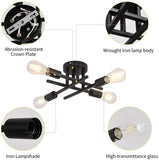 Modern Black Metal 4 Heads Chandelier Pendant Lighting Creative Ceiling Lights jorunhe.com