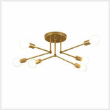 Modern Brass 6 Heads Chandelier Pendant Lighting Ceiling Lights Study Room Lamp jorunhe.com