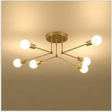 Modern Brass 6 Heads Chandelier Pendant Lighting Ceiling Lights Study Room Lamp jorunhe.com