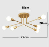 Modern Brass 6 Heads Chandelier Pendant Lighting Ceiling Lights Study Room Lamp jorunhe.com