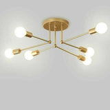 Modern Brass 6 Heads Chandelier Pendant Lighting Ceiling Lights Study Room Lamp jorunhe.com