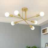 Modern Brass 6 Heads LED Chandelier Pendant Lighting Creative Ceiling Lights jorunhe.com