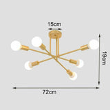 Modern Brass 6 Heads LED Chandelier Pendant Lighting Creative Ceiling Lights jorunhe.com