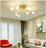 Modern Brass 6 Heads LED Chandelier Pendant Lighting Creative Ceiling Lights jorunhe.com