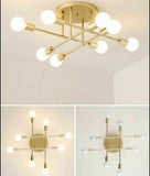 Modern Brass 6 Heads LED Chandelier Pendant Lighting Creative Ceiling Lights jorunhe.com