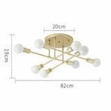 Modern Brass 6 Heads LED Chandelier Pendant Lighting Creative Ceiling Lights jorunhe.com