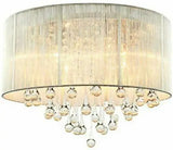 Modern Brushed Fabric Ceiling Light Fixtures Living Room Chandelier Pendant Lamp