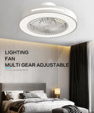 Modern Ceiling Fan with Lighting LED Lights Adjustable Wind Speed Remote Control jorunhe.com