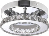 Modern Crystal Chandelier Flush Led Crystal Ceiling Light Finish Chrome Crystal Pendant for Living Room Kitchen Office Bedroom Dining Room jorunhe.com