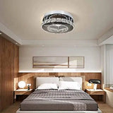 Modern Crystal Chandelier Flush Led Crystal Ceiling Light Finish Chrome Crystal Pendant for Living Room Kitchen Office Bedroom Dining Room jorunhe.com