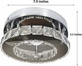 Modern Crystal Chandelier Flush Led Crystal Ceiling Light Finish Chrome Crystal Pendant for Living Room Kitchen Office Bedroom Dining Room jorunhe.com