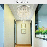 Modern Crystal Glass LED Ceiling Light Flush Mount Chandelier Bedroom Lights H jorunhe.com