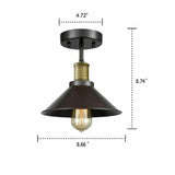 Modern Industrial Vintage Style Ceiling Light Fittings Metal Flush Mount Shade jorunhe.com