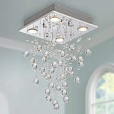 Modern LED Crystal Raindrop Ceiling Light Fixtures Living Room GU10 Chandelier jorunhe.com