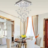 Modern LED Crystal Raindrop Ceiling Light Fixtures Living Room GU10 Chandelier jorunhe.com