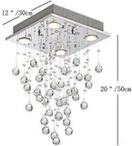 Modern LED Crystal Raindrop Ceiling Light Fixtures Living Room GU10 Chandelier jorunhe.com