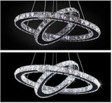 Modern Oval Crystal 48W LED Pendant Lamp Chandelier Ceiling light Fixture jorunhe.com