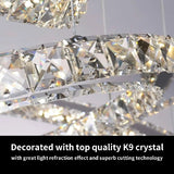 Modern Oval Crystal 48W LED Pendant Lamp Chandelier Ceiling light Fixture jorunhe.com