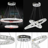 Modern Oval Crystal 48W LED Pendant Lamp Chandelier Ceiling light Fixture jorunhe.com