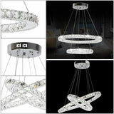 Modern Oval Crystal 48W LED Pendant Lamp Chandelier Ceiling light Fixture jorunhe.com