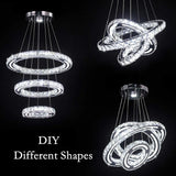 Modern Round 3 Ring Crystal 52W LED Pendant Lamp Chandelier Ceiling light Decor jorunhe.com