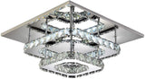 Modern Square 30cm 36W LED Crystal Ceiling Lights Chandeliers Aisle Light